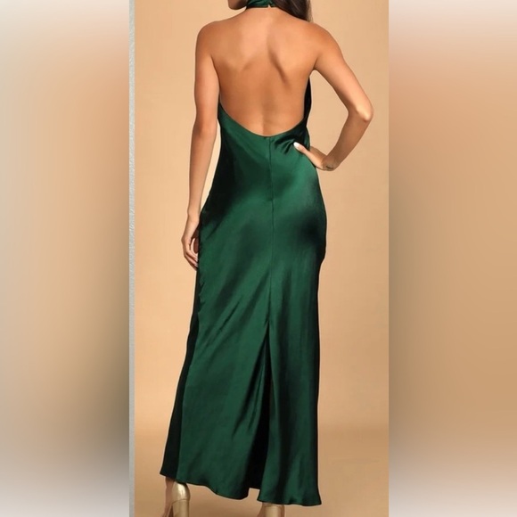 Lulus Love in Your Life Emerald Green Satin
Halter Maxi Dress - Picture 2 of 12
